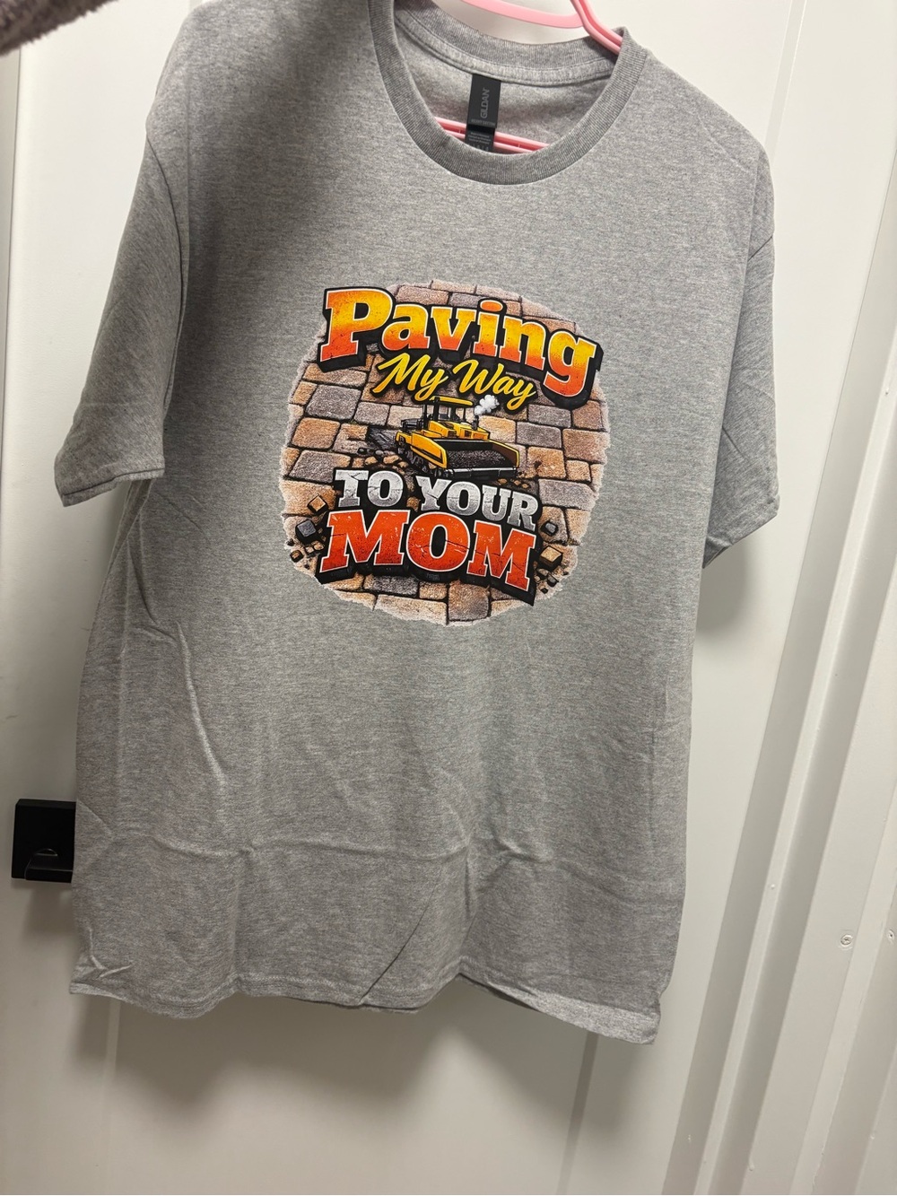 Paving My Way to Your Mom Graphic Tee - Grey